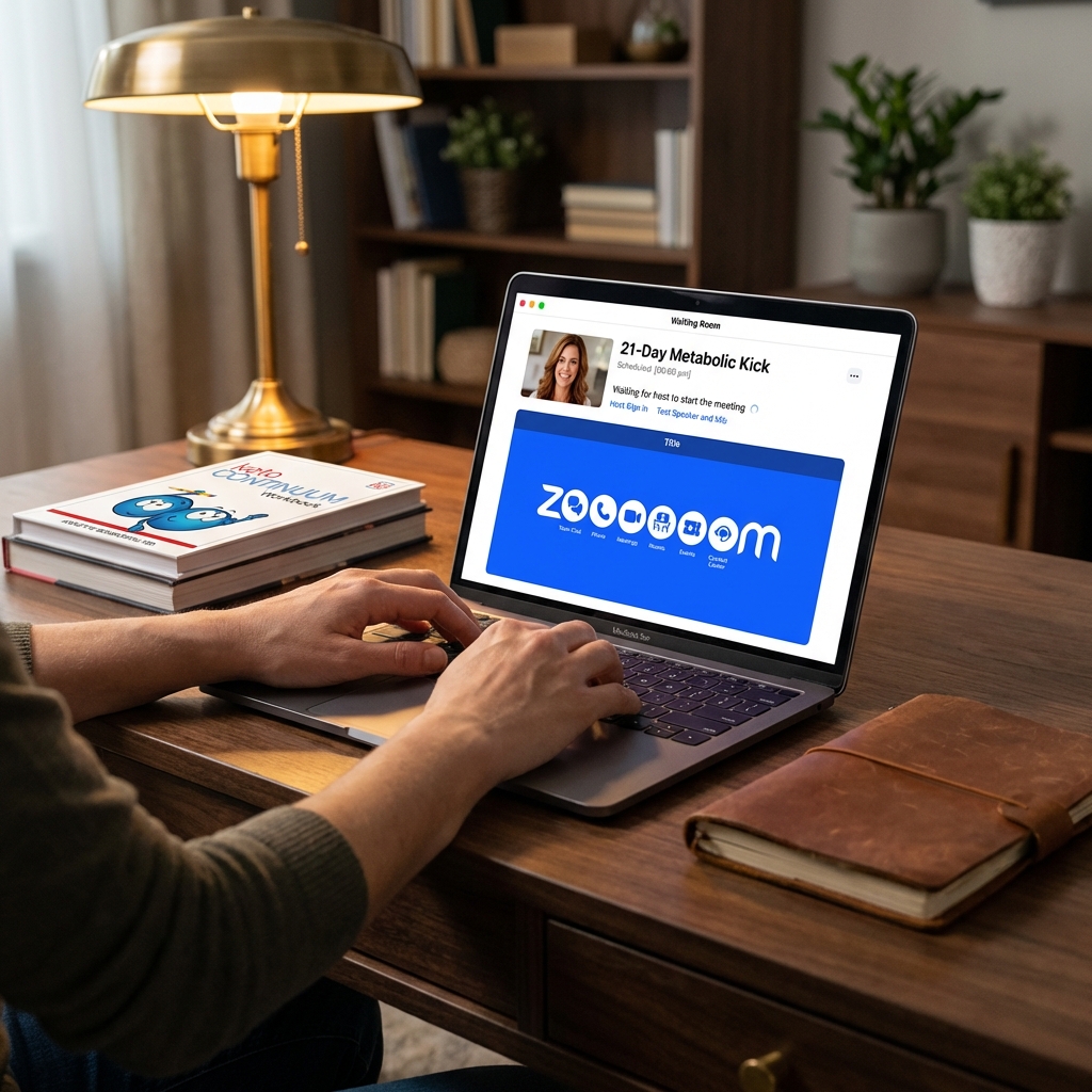 Laptop ready for a virtual Zoom consultation